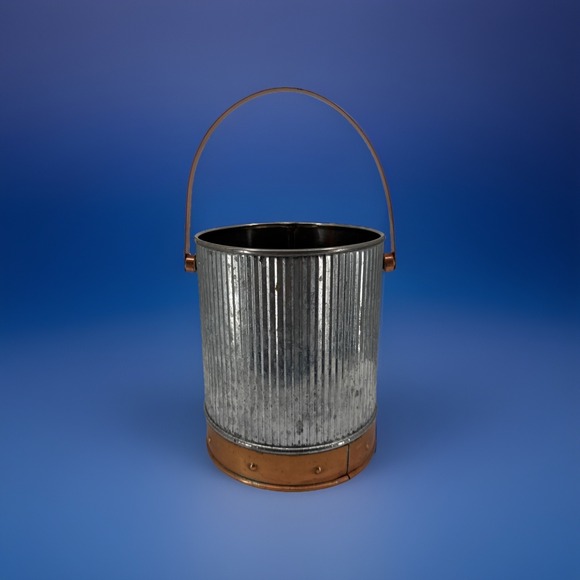 Copper, Galvanized Tin Other - Farmhouse Rustic  Multi Functional Galvanized Tin And Cooper Bucket 6.75"x 6"
